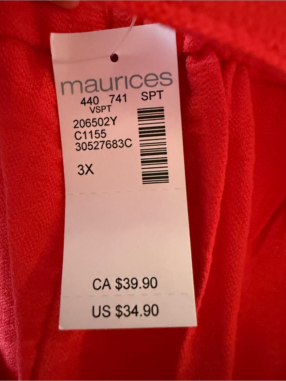 Maurices Red High-Waist Tie-Front Women’s Shorts - Picture 5 of 5